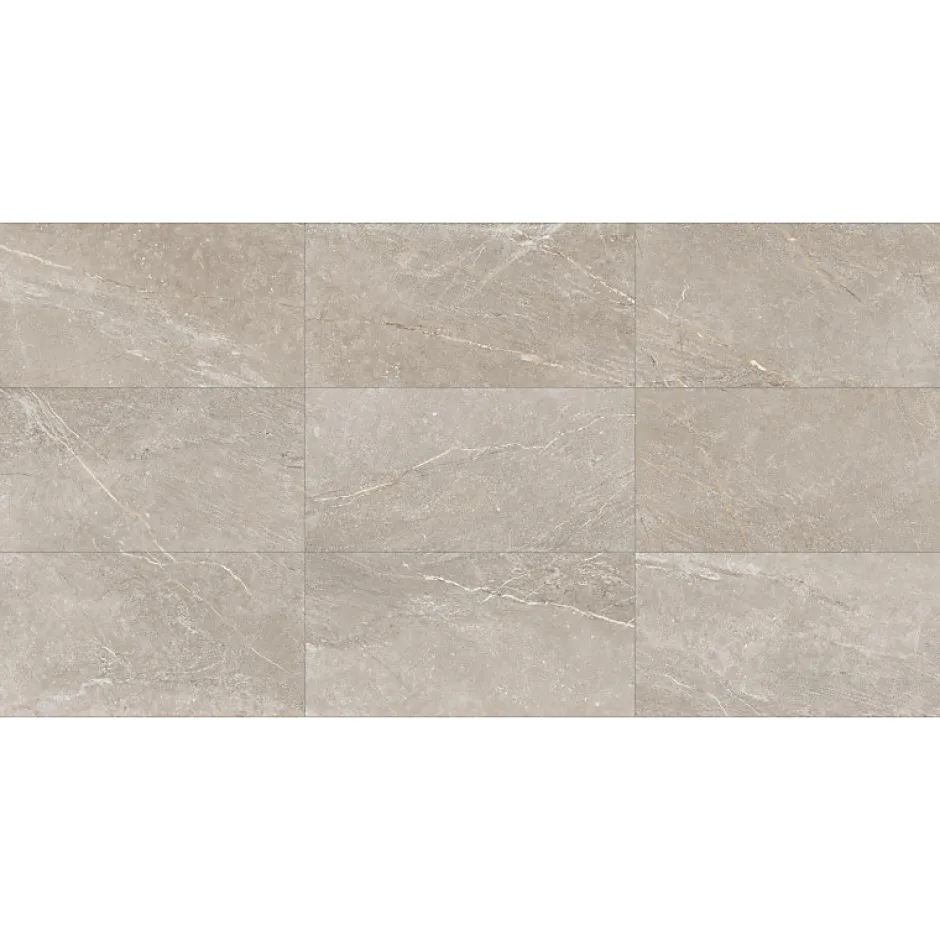 Aelle Carrelage Carrelage sol / mur effet pierre taupe 60x120 cm BETILO R TAUPE