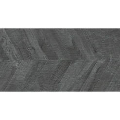 Eiffel art construction Carrelage sol / mur effet bois design chevron 60x120 cm ARTWOOD CHEVRON BLACK (vendu par boite de 1.44m2)
