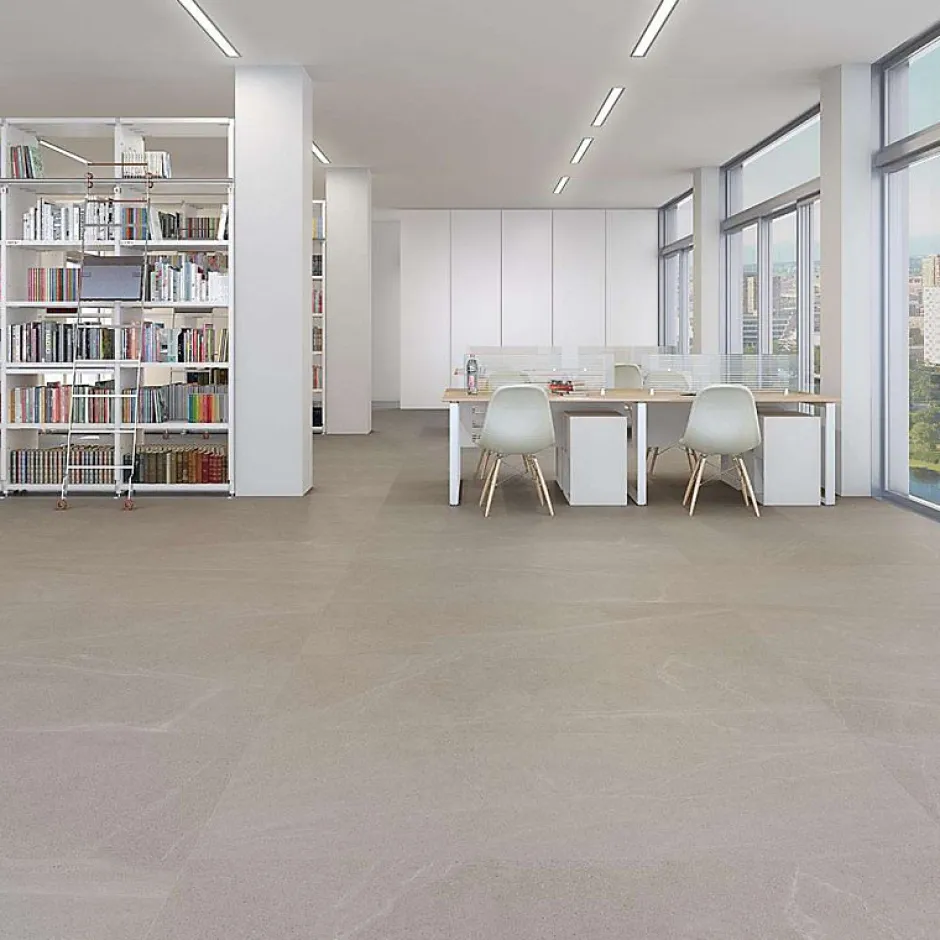 Carrelage sol / mur effet pierre 120x120 cm SEINE R GRIS(vendu par boite de 1.44m2)-Eiffel art construction