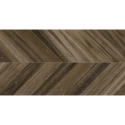 Aelle Carrelage Carrelage sol / mur effet bois design chevron BELICE AGADIR CARBON 60x120 cm