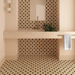 Carrelage sol / mur effet terrazzo blanc brillant 80x80 cm MISCELA NACAR POLISHED(vendu par boite de 1.26m2)-Eiffel art construction Sale