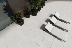 Carrelage sol / mur effet béton blanc LUNA OFF WHITE l.60 x L.120 cm Mat-Limcaro Clearance