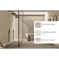 Aelle Carrelage Carrelage sol / mur effet béton ciré naturel 60x120 cm Boost natural Kaolin