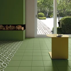 Carrelage sol / mur effet ciment à motif 20x20 cm RIVOLI - BERGEN VERDE-Aelle Carrelage Discount