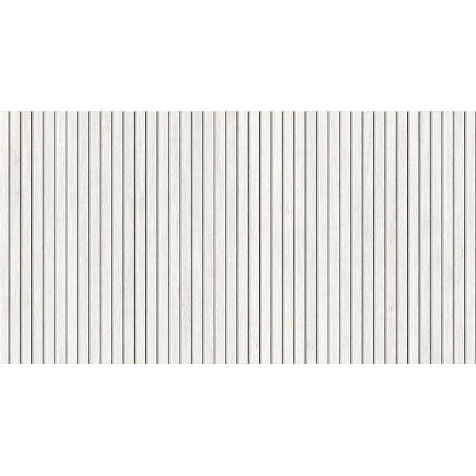 Aelle Carrelage Carrelage sol / mur effet bois bambou à relief 60x120 cm ARTWOOD RIBBON WHITE