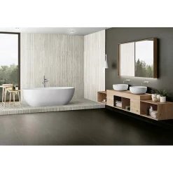 Aelle Carrelage Carrelage sol / mur effet bois bambou à relief 60x120 cm ARTWOOD RIBBON WHITE