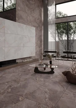 Limcaro Carrelage sol / mur effet marbre beige MADRAN VANILLIA l.60 x L.120 cm Mat