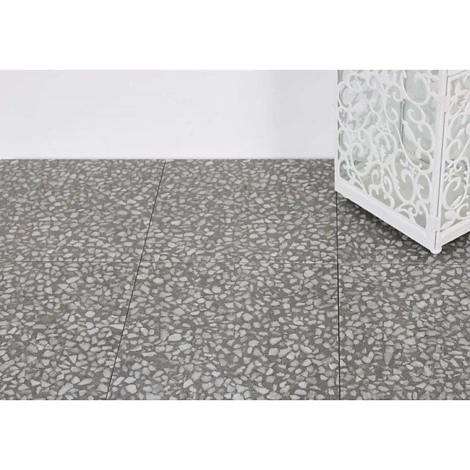 Carrelage sol / mur effet terrazzo gris 30x30 cm FARNESE AMALFI CEMENTO-Aelle Carrelage Sale