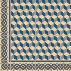 Carrelage sol / mur effet ciment motif cube 20x20 cm 1900 GÜELL 3 ANGLE-Aelle Carrelage Discount