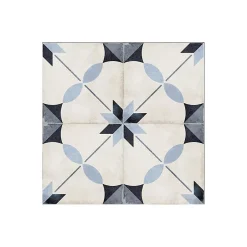 Carrelage sol / mur effet ciment motif bleu 20x20 cm ART NOUVEAU ARCADE BLUE-Aelle Carrelage Online