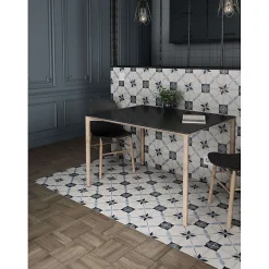 Carrelage sol / mur effet ciment motif bleu 20x20 cm ART NOUVEAU ARCADE BLUE-Aelle Carrelage Online