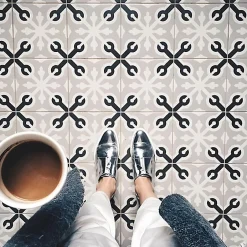 Aelle Carrelage Carrelage sol / mur effet ciment 20x20 cm 1900 LLAGOSTERA GRIS