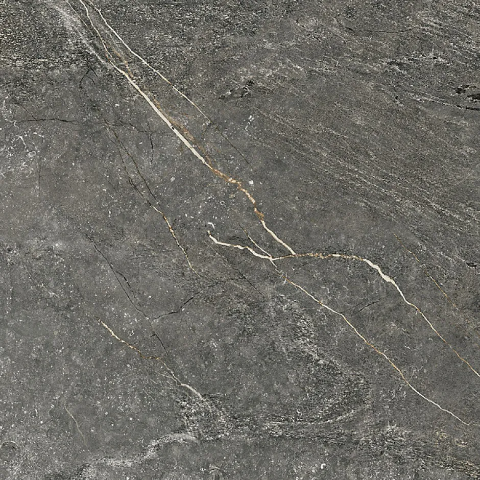 Aelle Carrelage Carrelage sol / mur effet pierre gris anthracite 120x120 cm BETILO R DARK