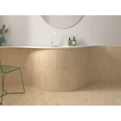 Carrelage sol / mur effet terre cuite coloré beige 5x40 cm - CORSICA GOLDEN CLAY-Aelle Carrelage Hot