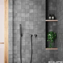 Aelle Carrelage carrelage sol / mur effet zellige bejmat noir 10x10 cm mate ARGILE DARK