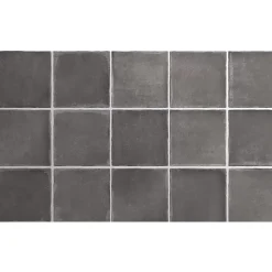 Aelle Carrelage carrelage sol / mur effet zellige bejmat noir 10x10 cm mate ARGILE DARK