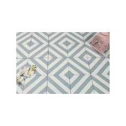 Aelle Carrelage Carrelage sol / mur effet ciment bleu 20x20 cm MAORI GOROKA CIELO