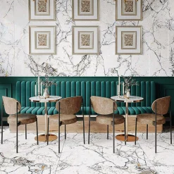 Limcaro Carrelage sol / mur effet marbre blanc STRATO l.60 x L.120 cm Brillant