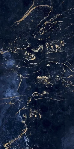 Carrelage sol / mur effet marbre bleu nuit FORTUNA l.60 x L.120 cm Brillant-Limcaro Best