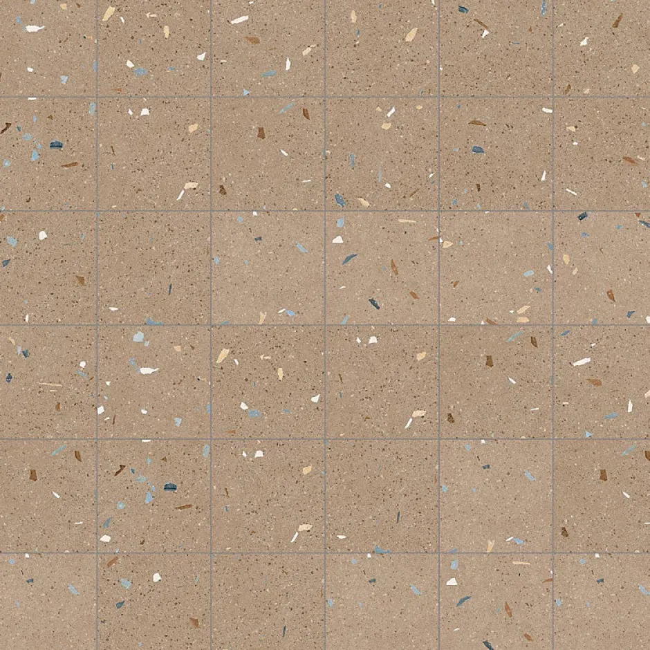 Eiffel art construction Carrelage sol / mur effet terrazzo 20x20 cm Croccante Nuez(vendu par boite de 1m2)