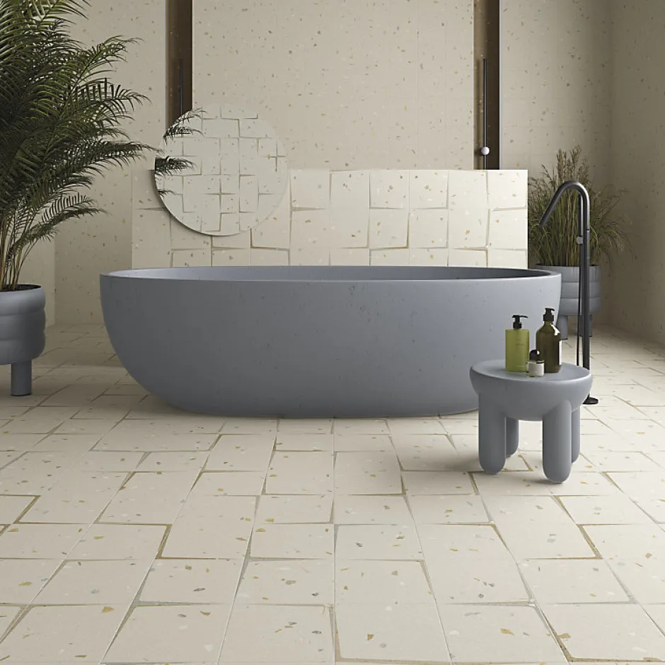 Carrelage sol / mur effet terrazzo 20x20 cm Croccante Meringa Multicolor(vendu par boite de 1m2)-Eiffel art construction New