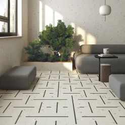 Eiffel art construction Carrelage sol / mur effet terrazzo 20x20 cm Croccante Cannoli Grafito(vendu par boite de 1m2)