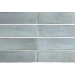 Carrelage sol / mur effet zellige bejmat marocain 5X15 cm bleu mate 5X15 cm COCO BLUE GRASS MATT-Aelle Carrelage Best