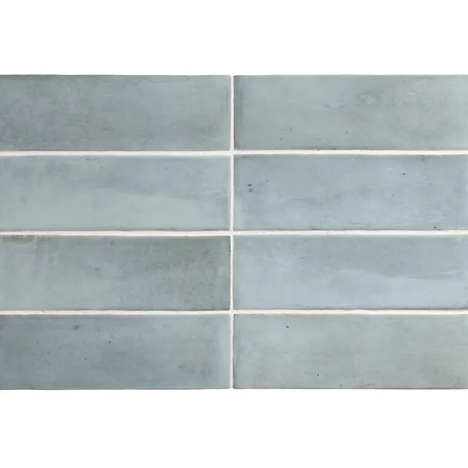 Carrelage sol / mur effet zellige bejmat marocain 5X15 cm bleu mate 5X15 cm COCO BLUE GRASS MATT-Aelle Carrelage Best