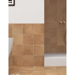 Aelle Carrelage Carrelage sol / mur effet ciment 20x20 cm terracotta - ARES DECOR COTTO