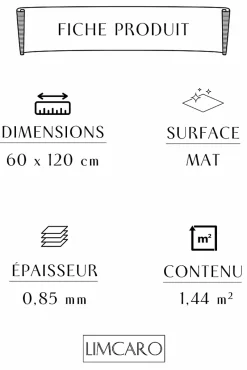 Limcaro Carrelage sol / mur effet marbre blanc MARINO BIANCO l.60 x L.120 cm Mat