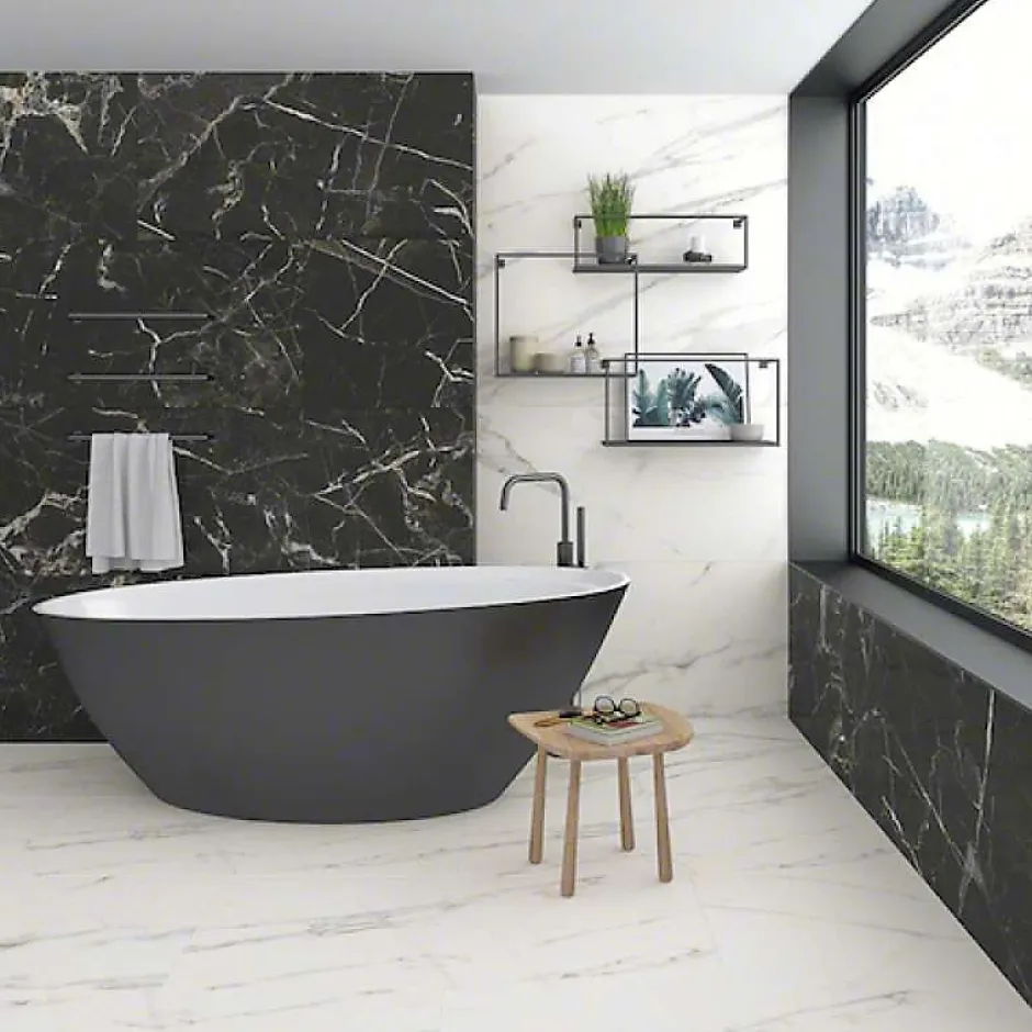 Aelle Carrelage Carrelage sol / mur effet marbre 12x120 cm NIKOI MACAO