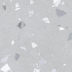 Eiffel art construction Carrelage sol / mur effet terrazzo 80x80 cm. RIBE R GRIS(vendu par boite de 1.28m2)