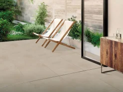 Carrelage sol / mur effet béton beige LUNA SAND l.60 x L.120 cm Mat-Limcaro Discount
