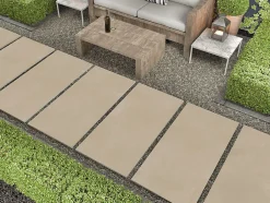 Carrelage sol / mur effet béton beige LUNA SAND l.60 x L.120 cm Mat-Limcaro Discount