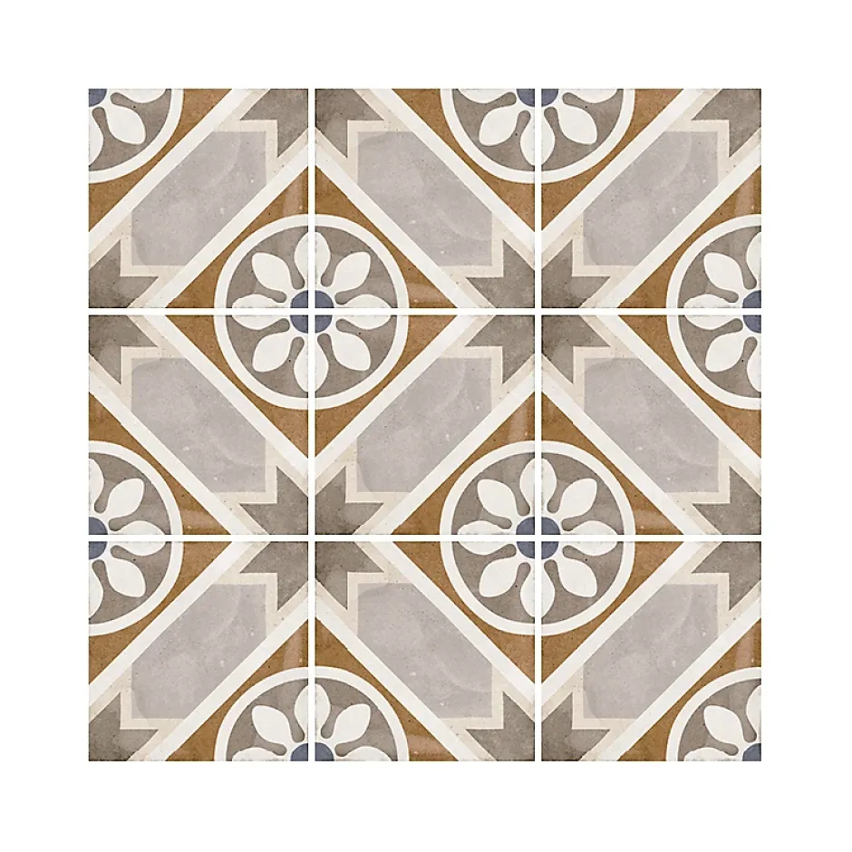 Aelle Carrelage Carrelage sol / mur effet ciment motif coloré 20x20 cm ART NOUVEAU APOLLO COLOUR