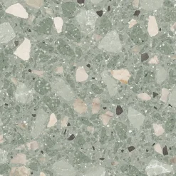 Carrelage sol / mur effet terrazzo brillant 80x80 cm MONACO R VERDE PULIDO-Aelle Carrelage Outlet