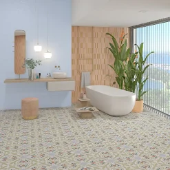 Eiffel art construction Carrelage sol / mur effet terrazzzo coloré à motif 20x20 cm STRACCIATELLA BUDINI (vendu par boite 1m2)