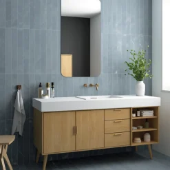 carrelage sol / mur effet marbre bleu 7,5x60 cm - MARMONIS BLUE-Aelle Carrelage Clearance