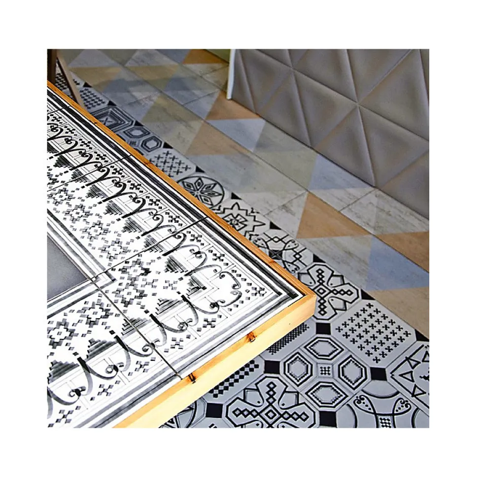 Aelle Carrelage Carrelage sol / mur effet ciment mmotif feutré 20x20 cm VODEVIL BELLARIA 3 ANGLE