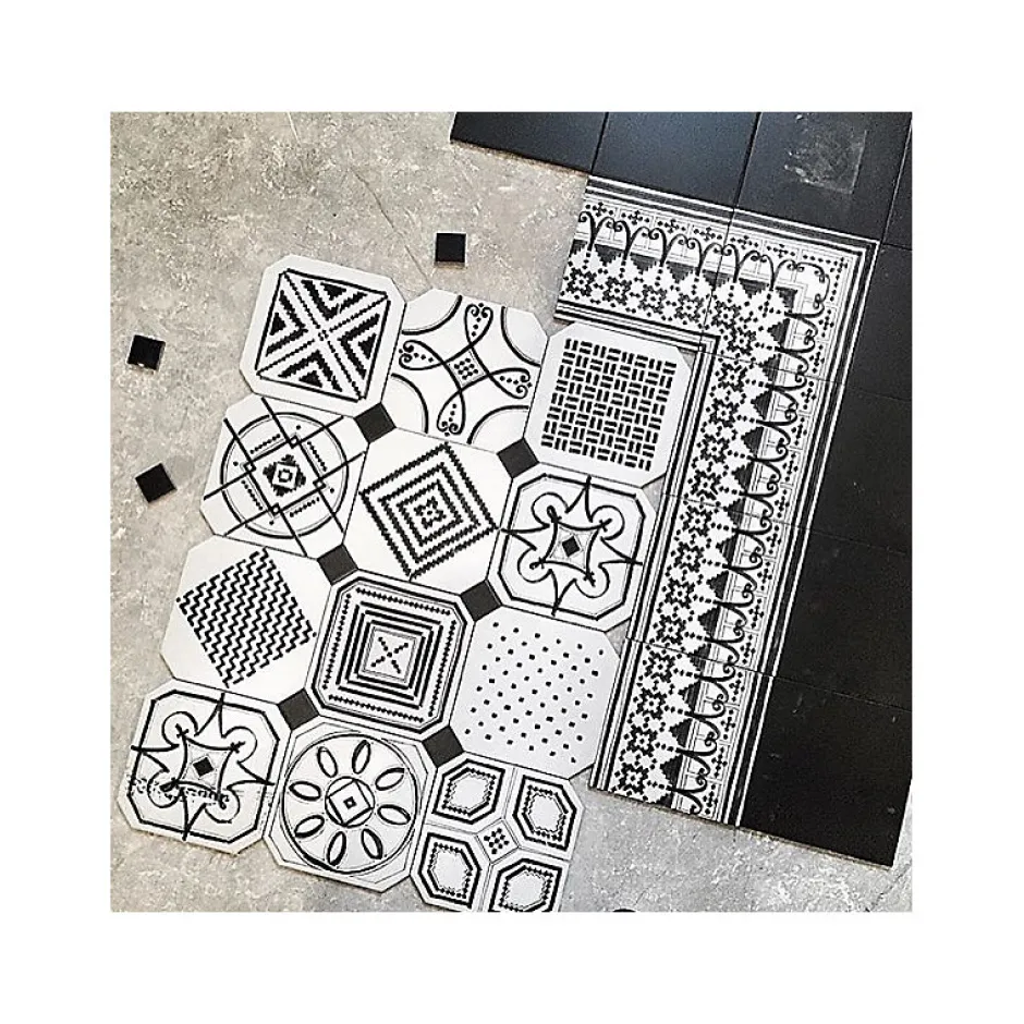 Aelle Carrelage Carrelage sol / mur effet ciment mmotif feutré 20x20 cm VODEVIL BELLARIA 3 ANGLE