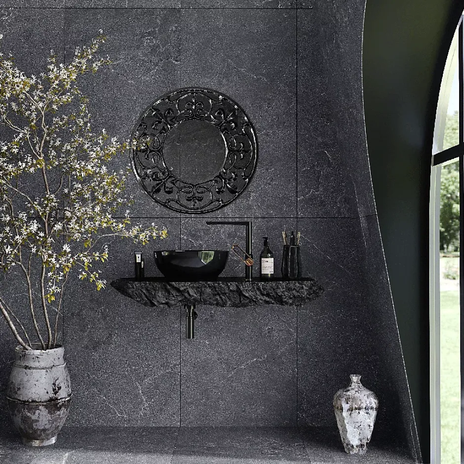 Carrelage sol / mur effet marbre gris SALUS ANTHRACITE l.60 x L.120 cm Mat-Limcaro Sale