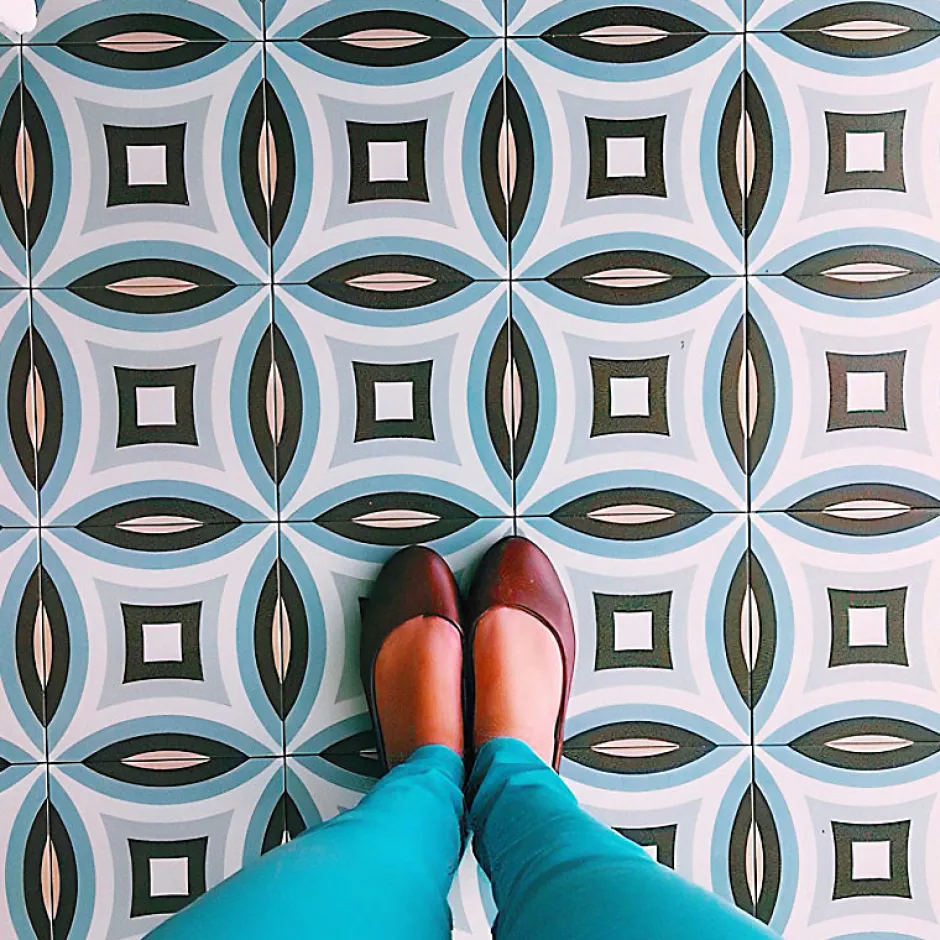 Aelle Carrelage Carrelage sol / mur effet ciment 20x20 cm 1900 DORDA 20 x 20 cm Carrelage aspect carreaux de ciment