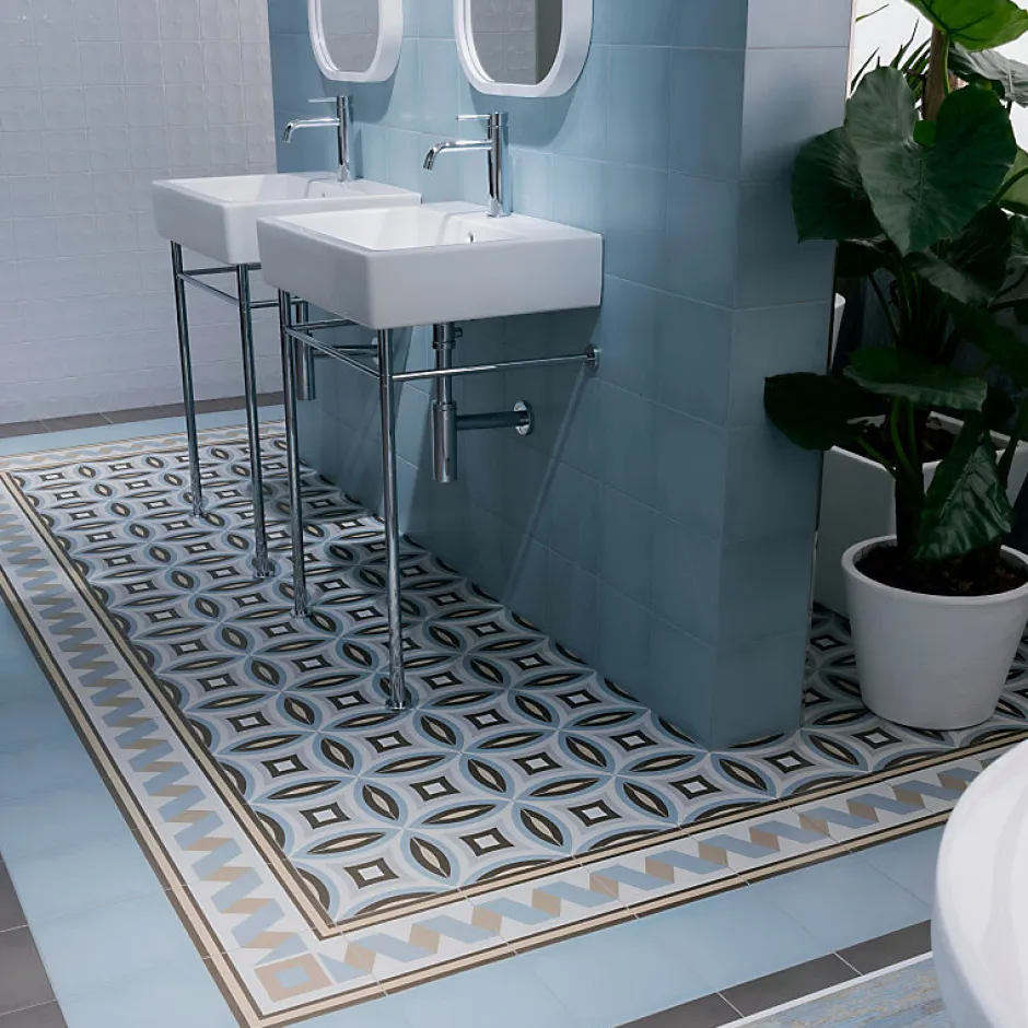 Aelle Carrelage Carrelage sol / mur effet ciment 20x20 cm 1900 DORDA 20 x 20 cm Carrelage aspect carreaux de ciment