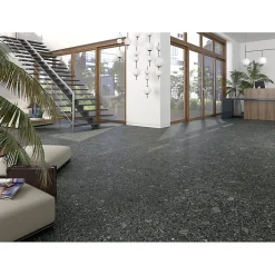 Eiffel art construction Carrelage sol / mur effet terrazzo noir 60x60 cm MISCELA R GRAFITO (vendu par boite de 1.44m2)