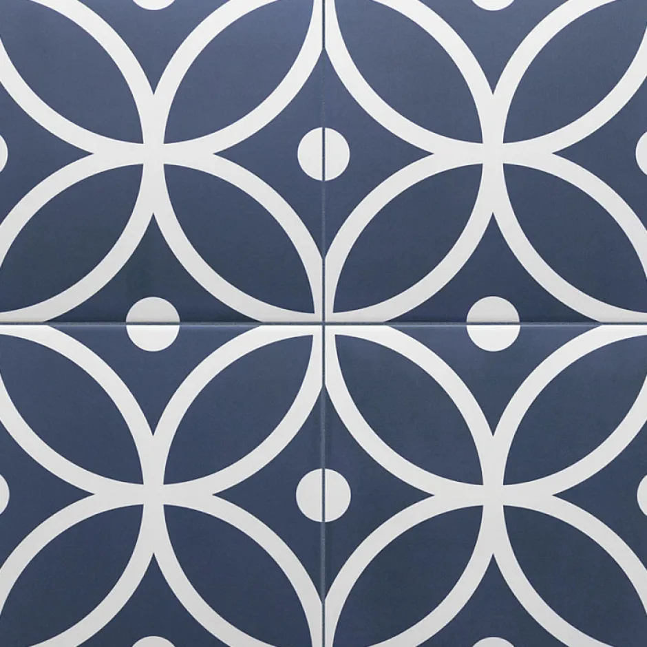 Aelle Carrelage Carrelage sol / mur effet ciment à motif 20x20 cm RIVOLI - BERGEN AZUL