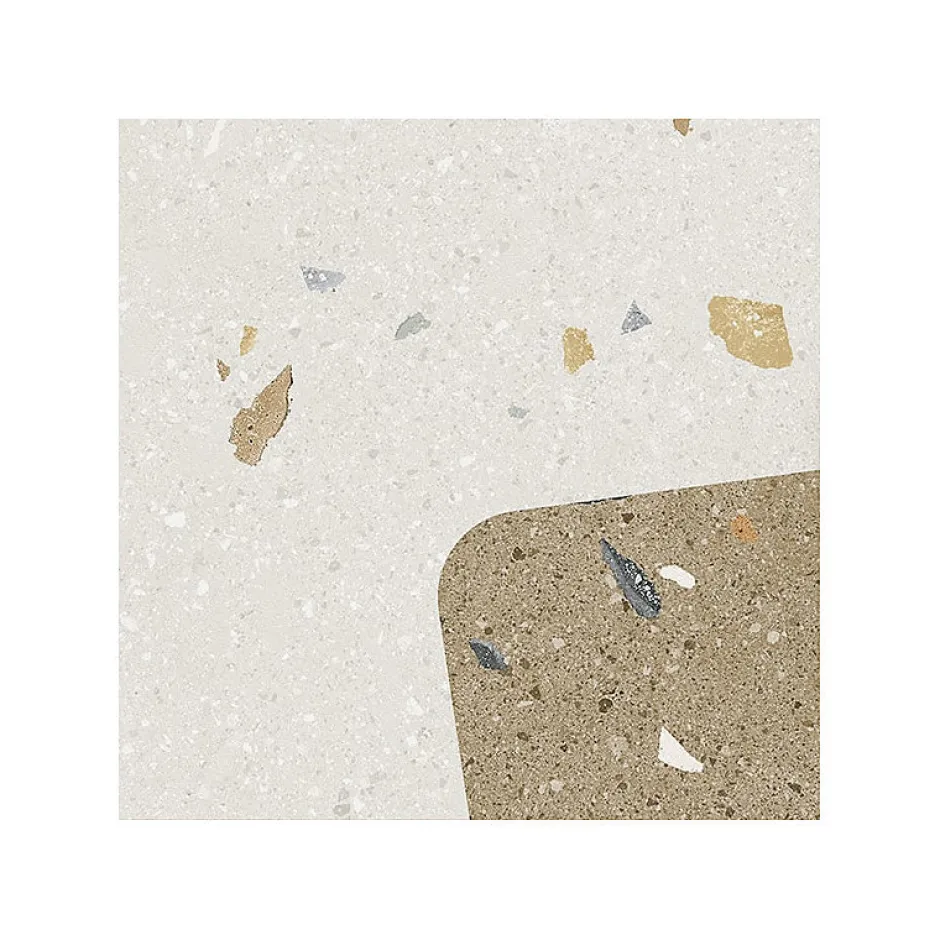 Eiffel art construction Carrelage sol / mur effet terrazzo 20x20 cm Croccante Barchetto Multicolor - Patchwork (vendu par boite de 1m2)