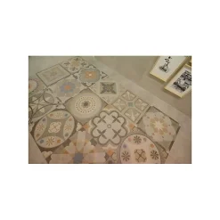 Eiffel art construction Carrelage sol / mur effet terrazzo 20x20 cm Croccante Barchetto Multicolor - Patchwork (vendu par boite de 1m2)