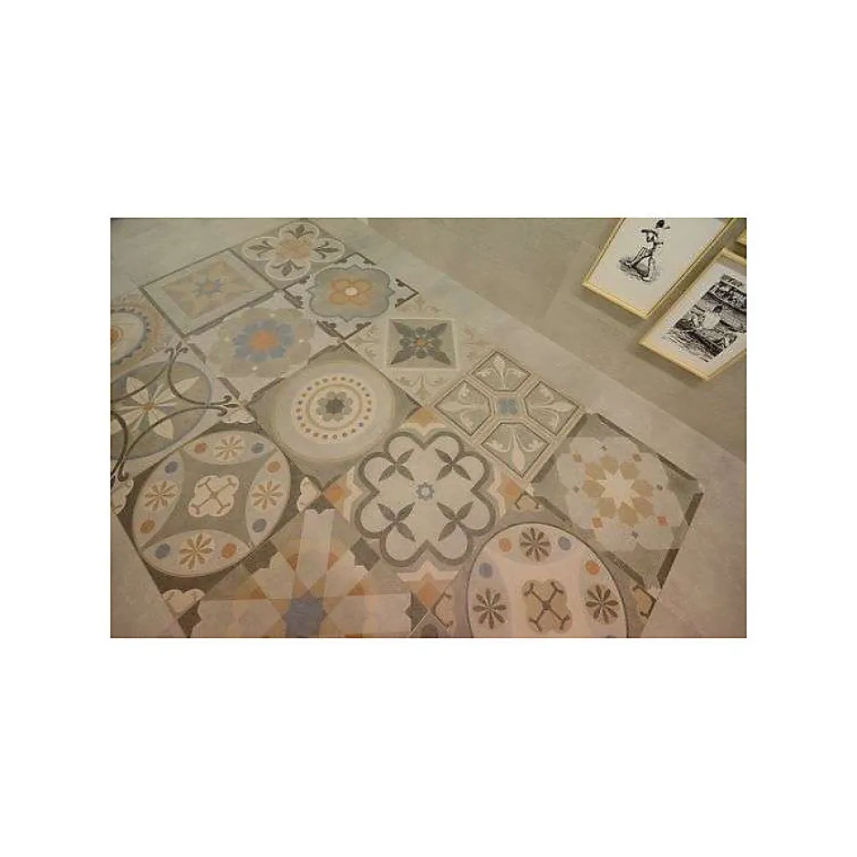 Eiffel art construction Carrelage sol / mur effet terrazzo 20x20 cm Croccante Barchetto Multicolor - Patchwork (vendu par boite de 1m2)