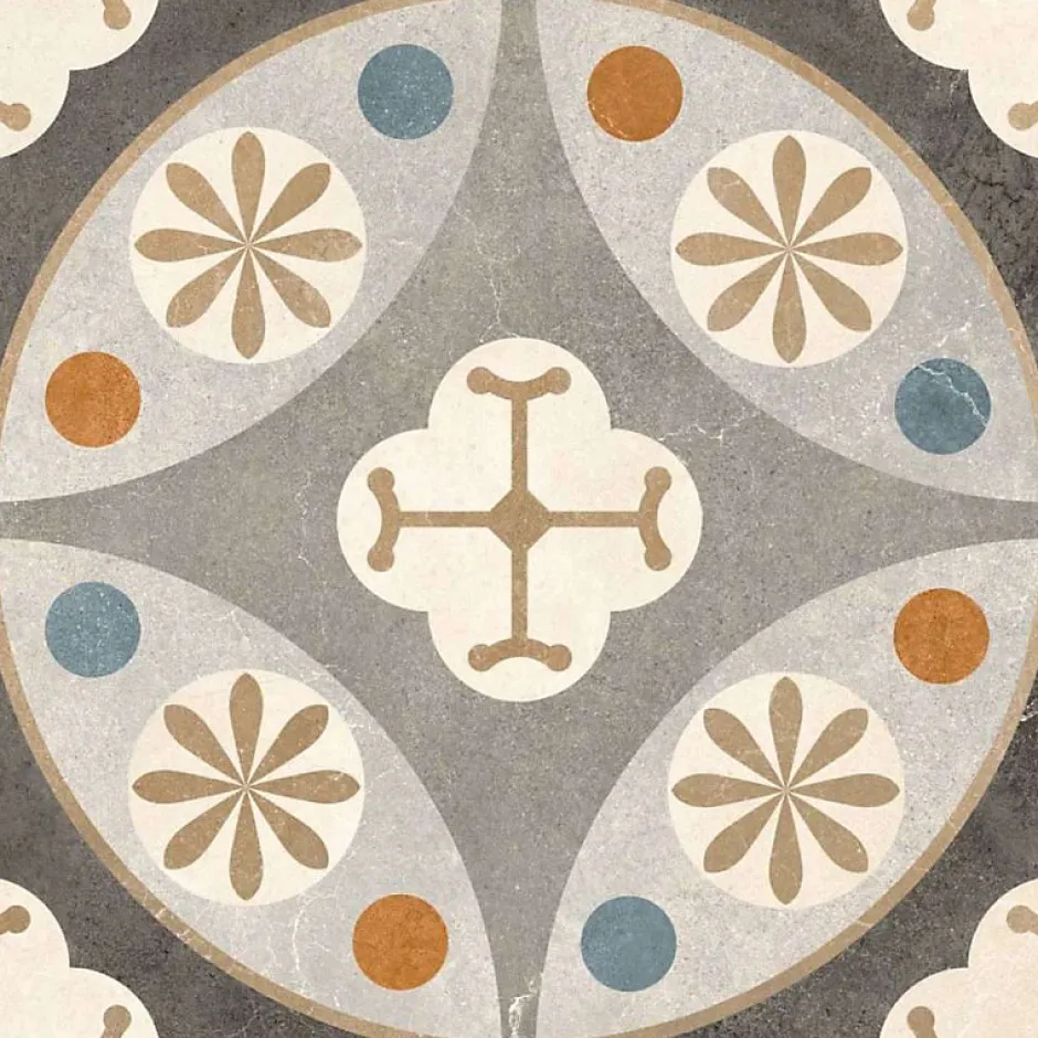 Eiffel art construction Carrelage sol / mur effet terrazzo 20x20 cm Croccante Barchetto Multicolor - Patchwork (vendu par boite de 1m2)