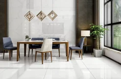 Limcaro Carrelage sol / mur effet marbre blanc POLARIS BRILLO l.60 x L.120 cm Brilliant